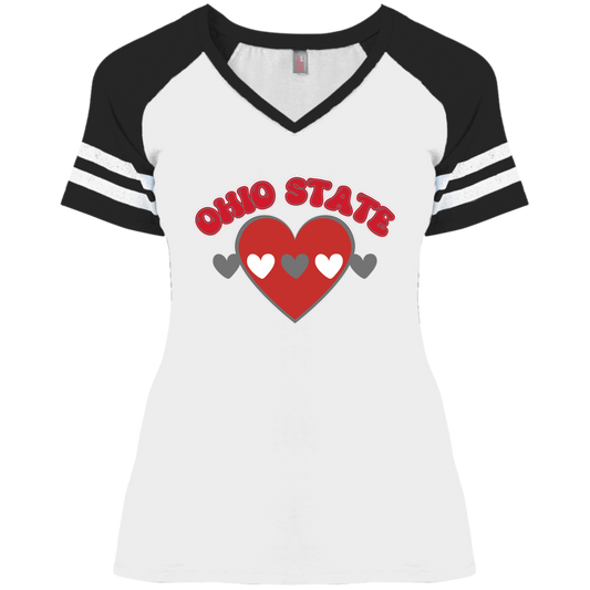 LOVE Ohio State Ladies' Game V-Neck T-Shirt