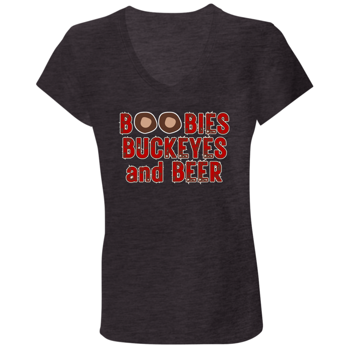 BOOBS Ohio State Ladies' Jersey V-Neck T-Shirt