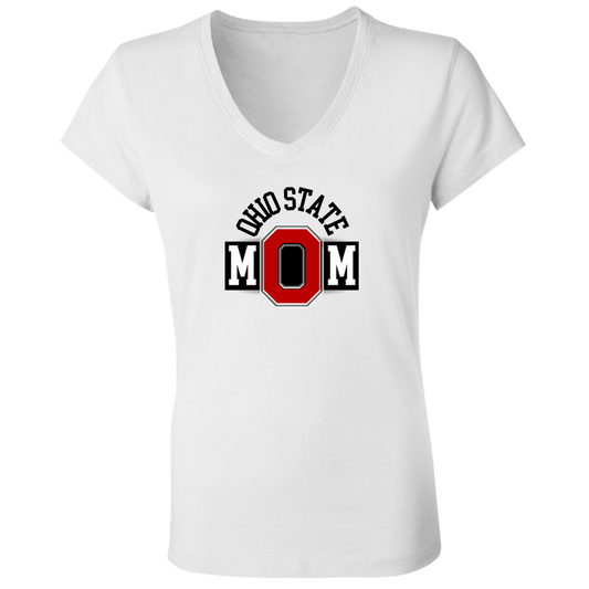 OSUMOM Ohio State Ladies' Jersey V-Neck T-Shirt