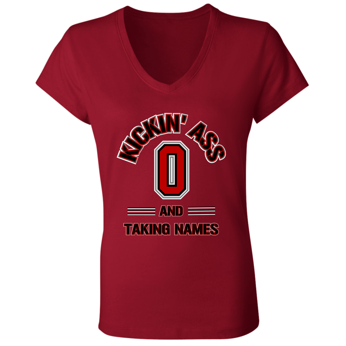 KICKIN Ohio State Ladies' Jersey V-Neck T-Shirt