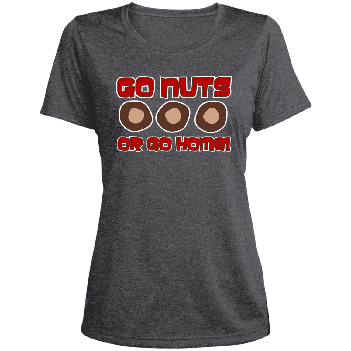 NUTS Ohio State Ladies' Heather Scoop Neck Performance Tee