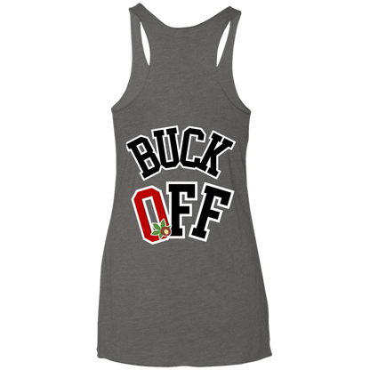 BUCK OFF Ohio State Ladies' Triblend Racerback Tank