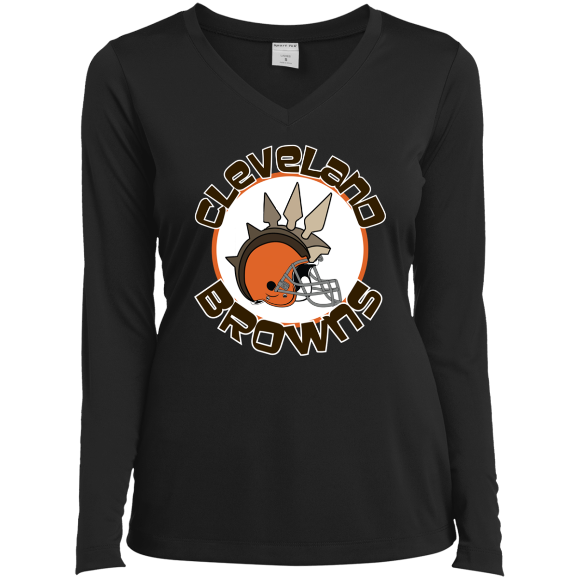 Cleveland 80'S Ladies’ Long Sleeve Performance V-Neck Tee