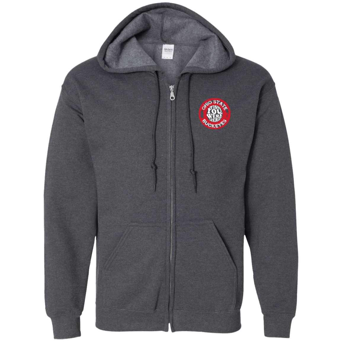 WISH Ohio State Zip Up Hooded Sweatshirt