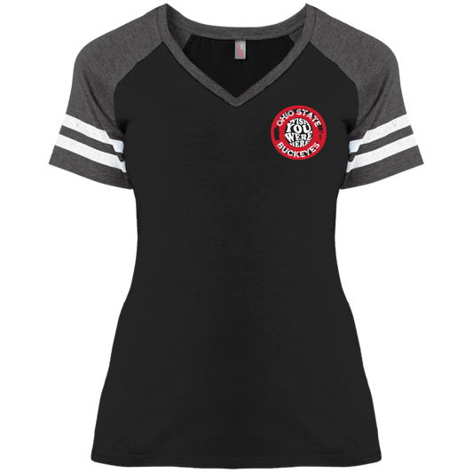 WISH Ohio State Ladies' Game V-Neck T-Shirt