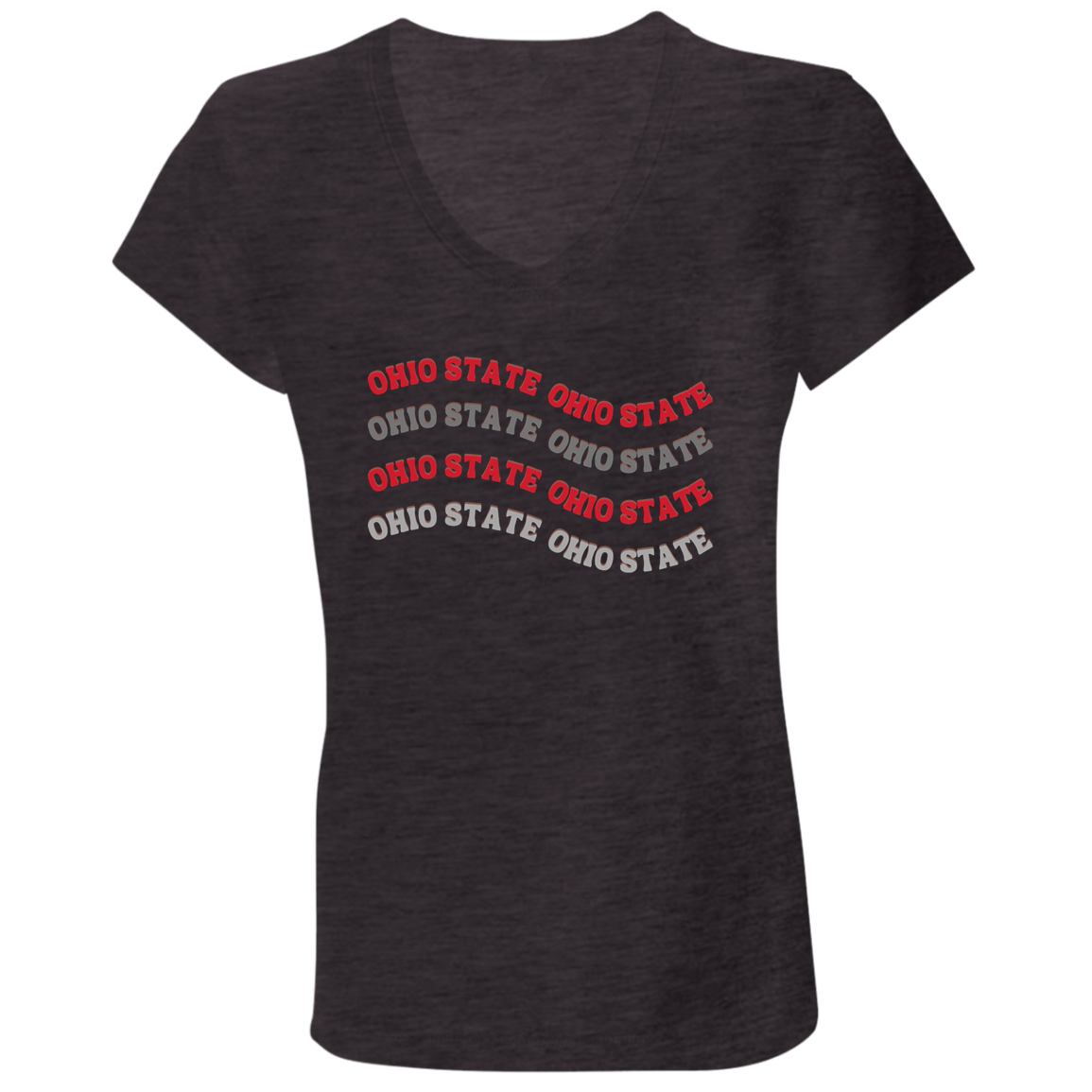 WAVE Ohio State Ladies' Jersey V-Neck T-Shirt