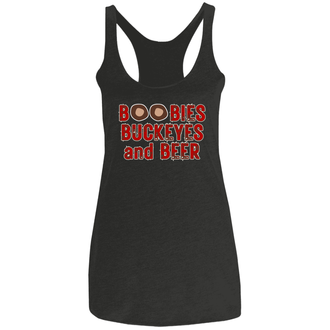 BOOBS Ohio State Ladies' Triblend Racerback Tank