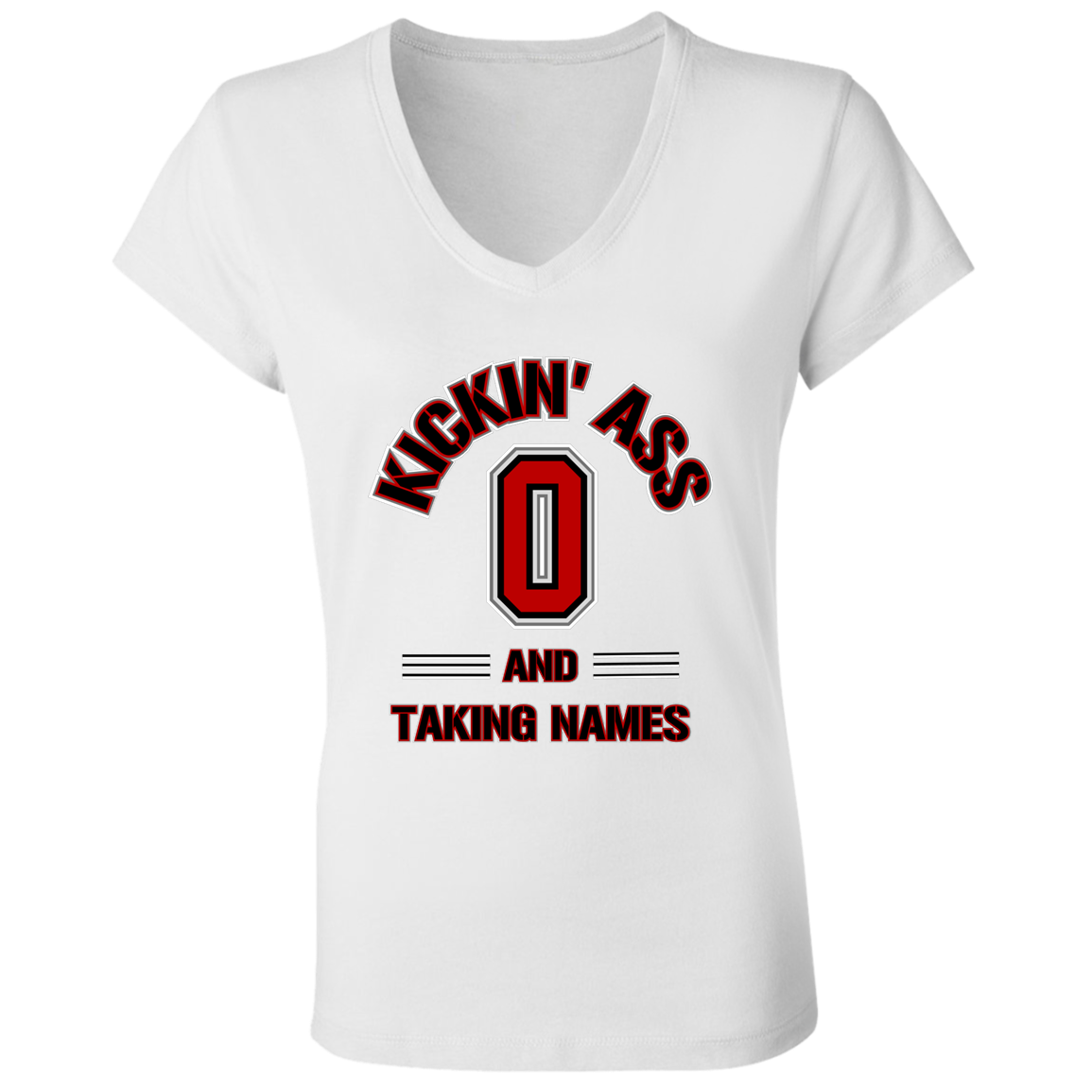 KICKIN Ohio State Ladies' Jersey V-Neck T-Shirt