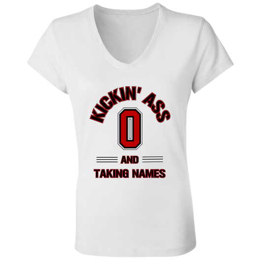 KICKIN Ohio State Ladies' Jersey V-Neck T-Shirt