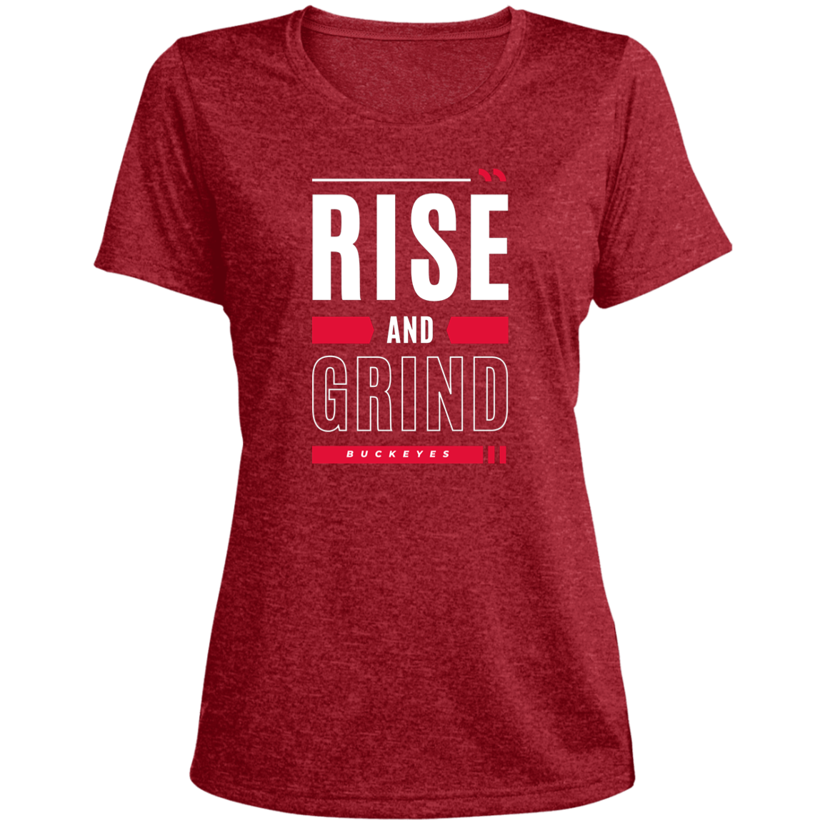 GRIND Ohio State Ladies' Heather Scoop Neck Performance Tee