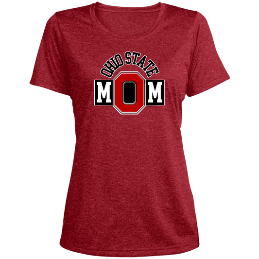 OSUMOM Ohio State Ladies' Heather Scoop Neck Performance Tee