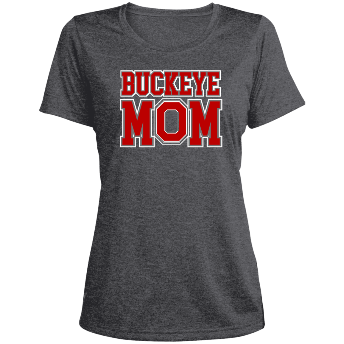 BM Ohio State Ladies' Heather Scoop Neck Performance Tee