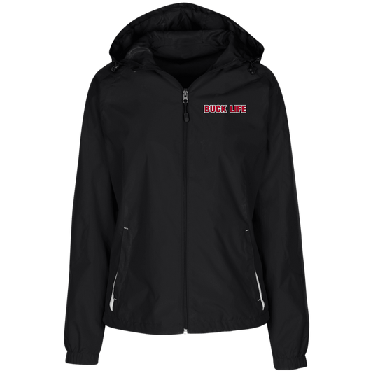 BUCKLIFE Ohio State Ladies' Jersey-Lined Hooded Windbreaker