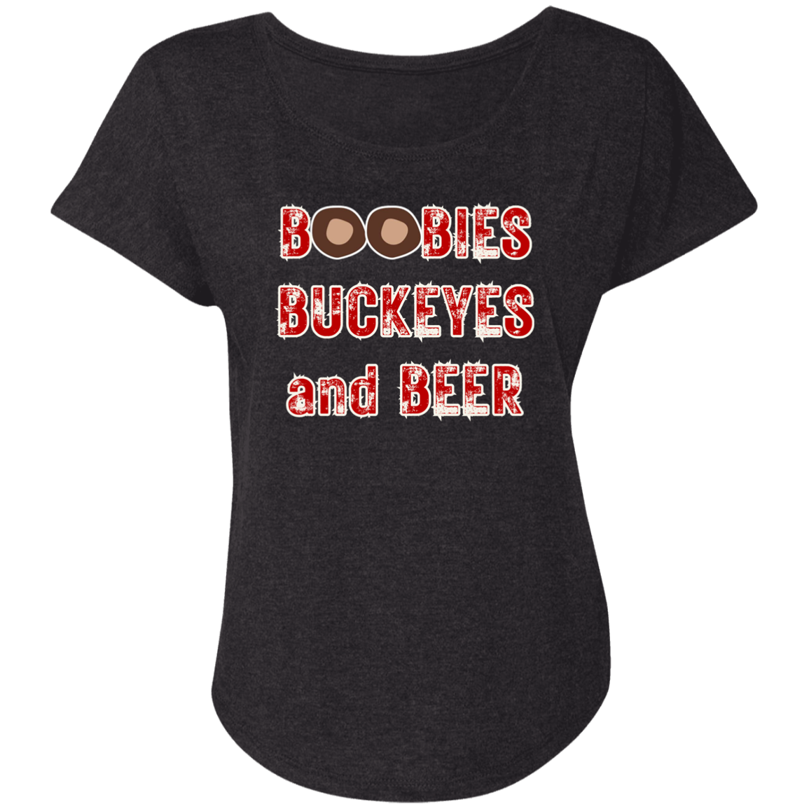 BOOBIES Ohio State Ladies' Triblend Dolman Sleeve