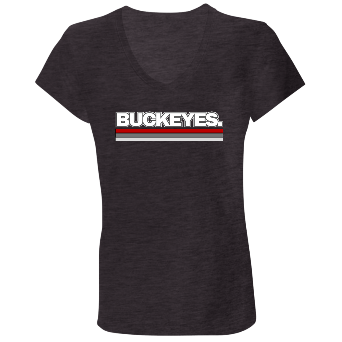 BUCKEYES. Ohio State Ladies' Jersey V-Neck T-Shirt