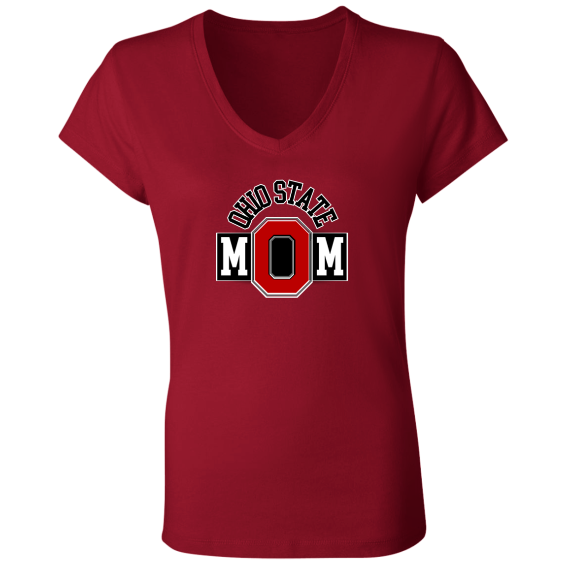 OSUMOM Ohio State Ladies' Jersey V-Neck T-Shirt