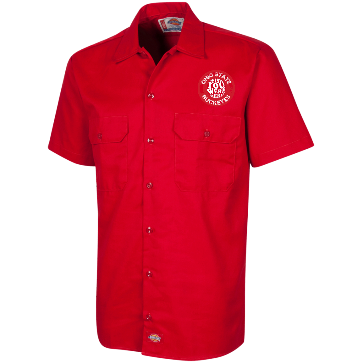 WISH Ohio State Dickies Men's Short Sleeve Workshirt