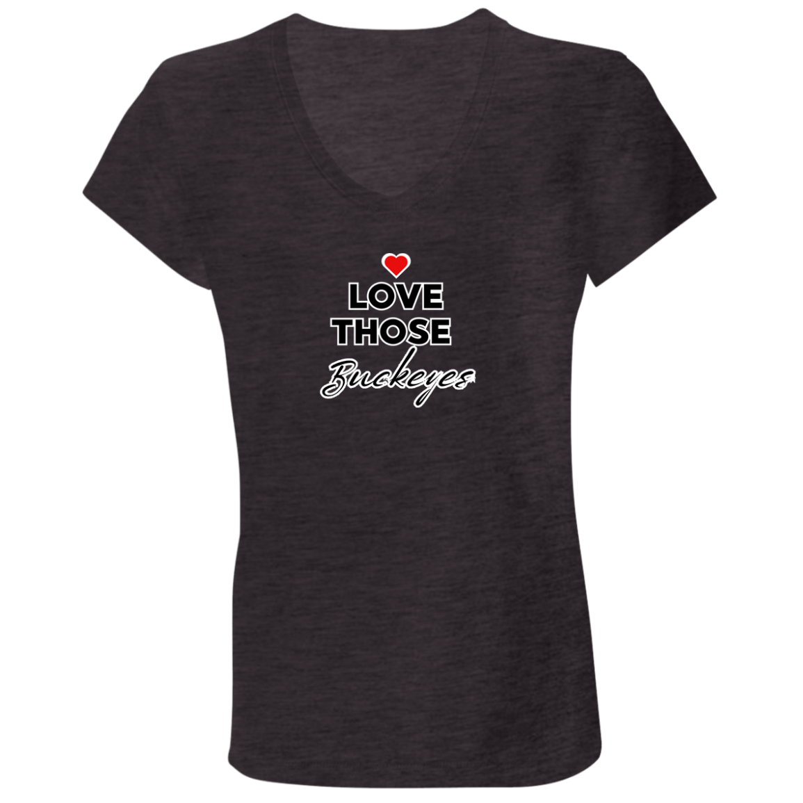 LOVEBUCKS Ohio State Ladies' Jersey V-Neck T-Shirt