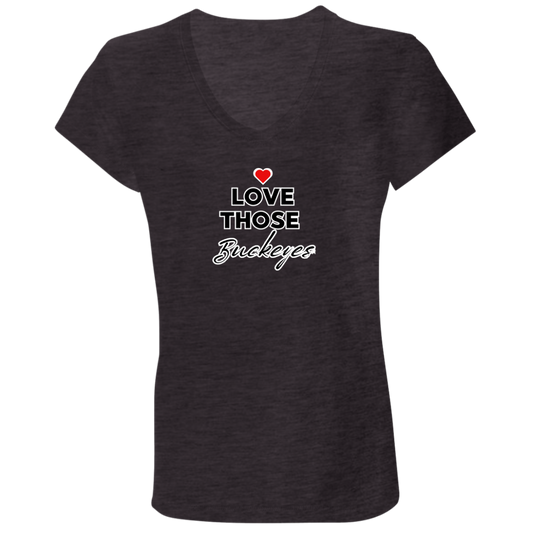 LOVEBUCKS Ohio State Ladies' Jersey V-Neck T-Shirt