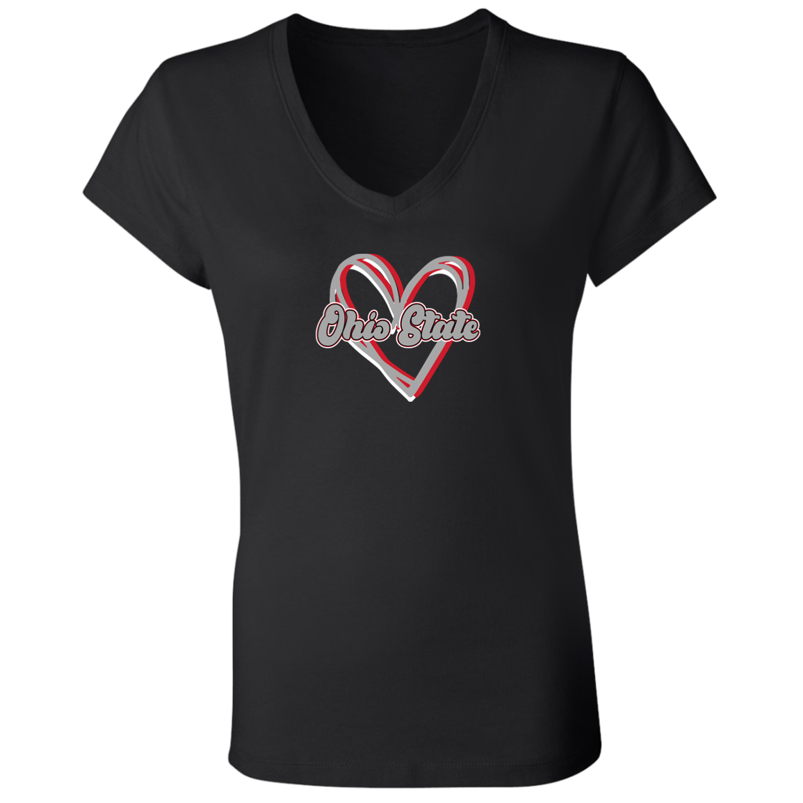 HEART Ohio State Ladies' Jersey V-Neck T-Shirt