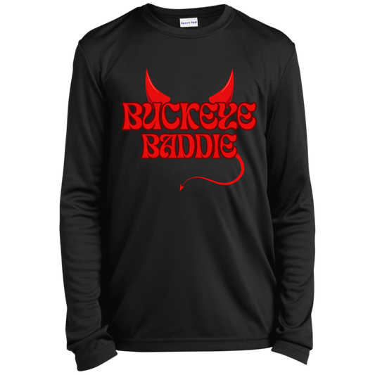 BADDIE Ohio State Youth Long Sleeve Performance Tee