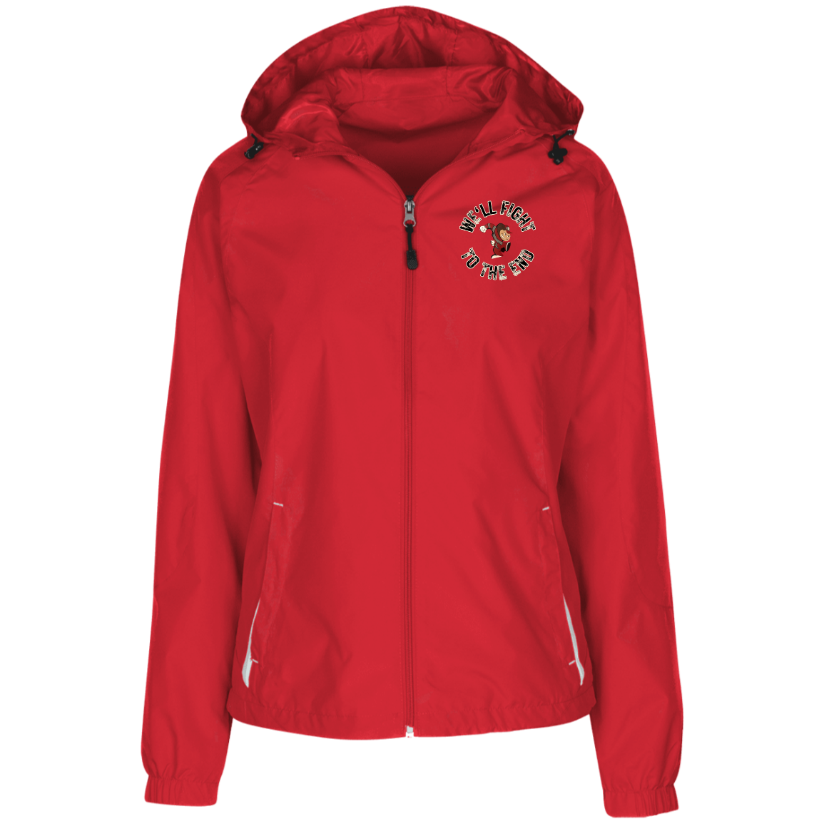 FIGHT Ohio State Ladies' Jersey-Lined Hooded Windbreaker