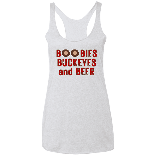 BOOBS Ohio State Ladies' Triblend Racerback Tank