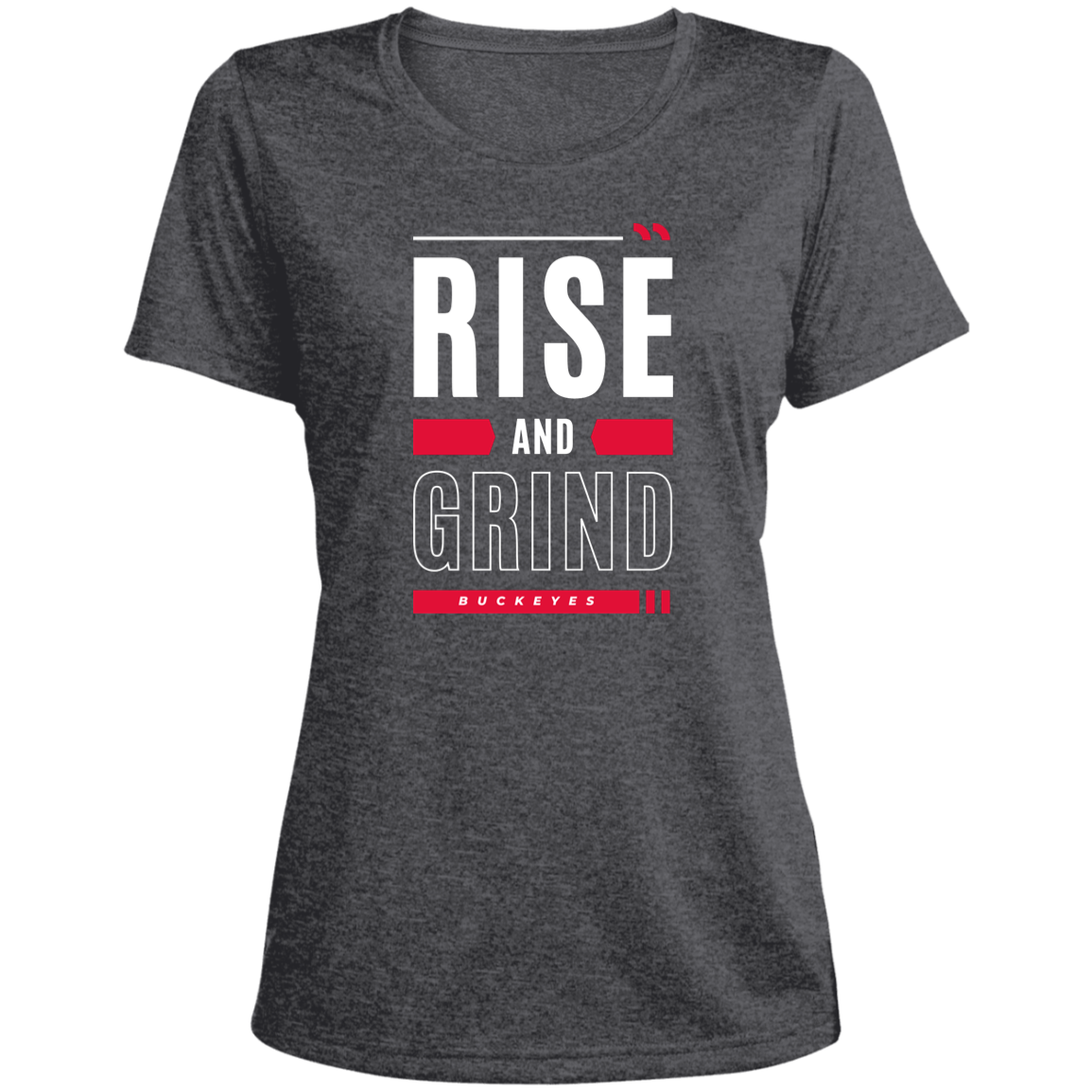 GRIND Ohio State Ladies' Heather Scoop Neck Performance Tee