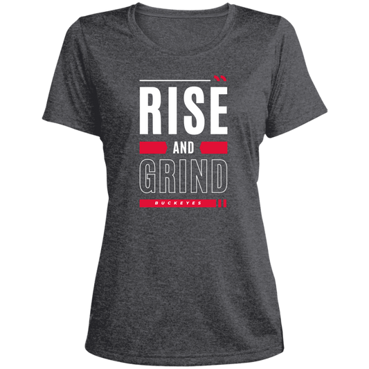 GRIND Ohio State Ladies' Heather Scoop Neck Performance Tee