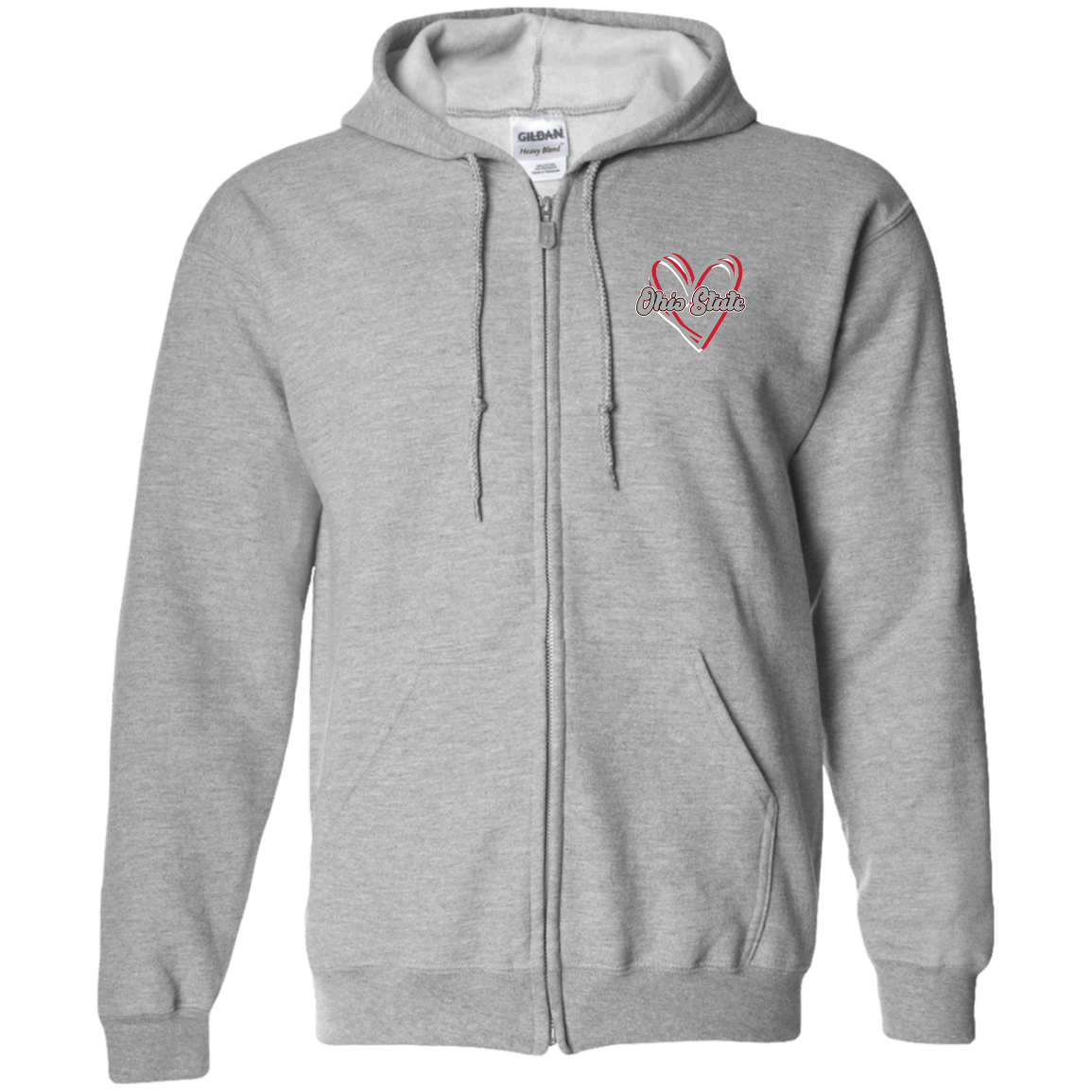 HEART Ohio State Zip Up Hooded Sweatshirt