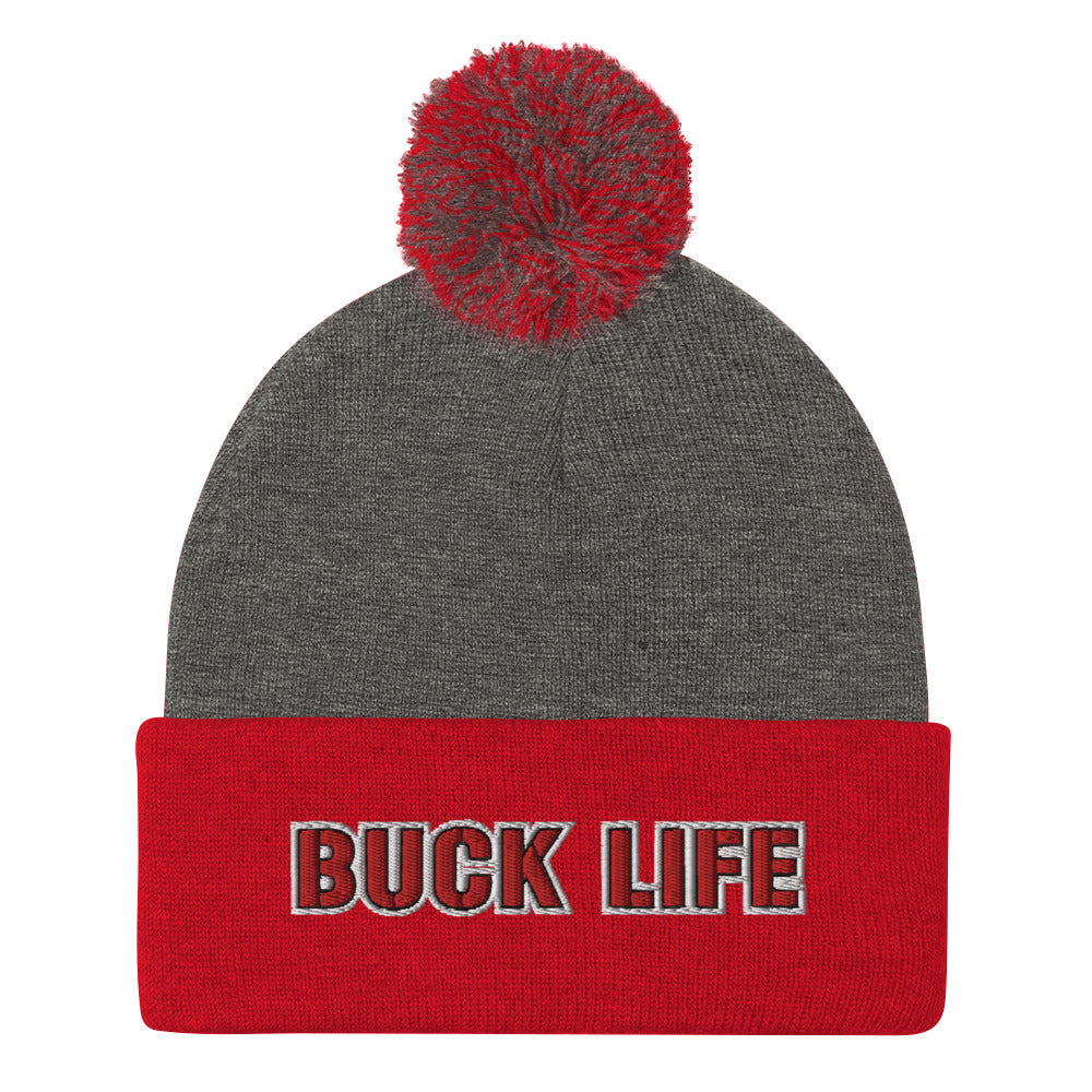 BUCKLIFE Ohio State Pom-Pom Beanie