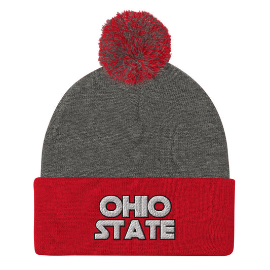 STAR Ohio State Pom-Pom Beanie