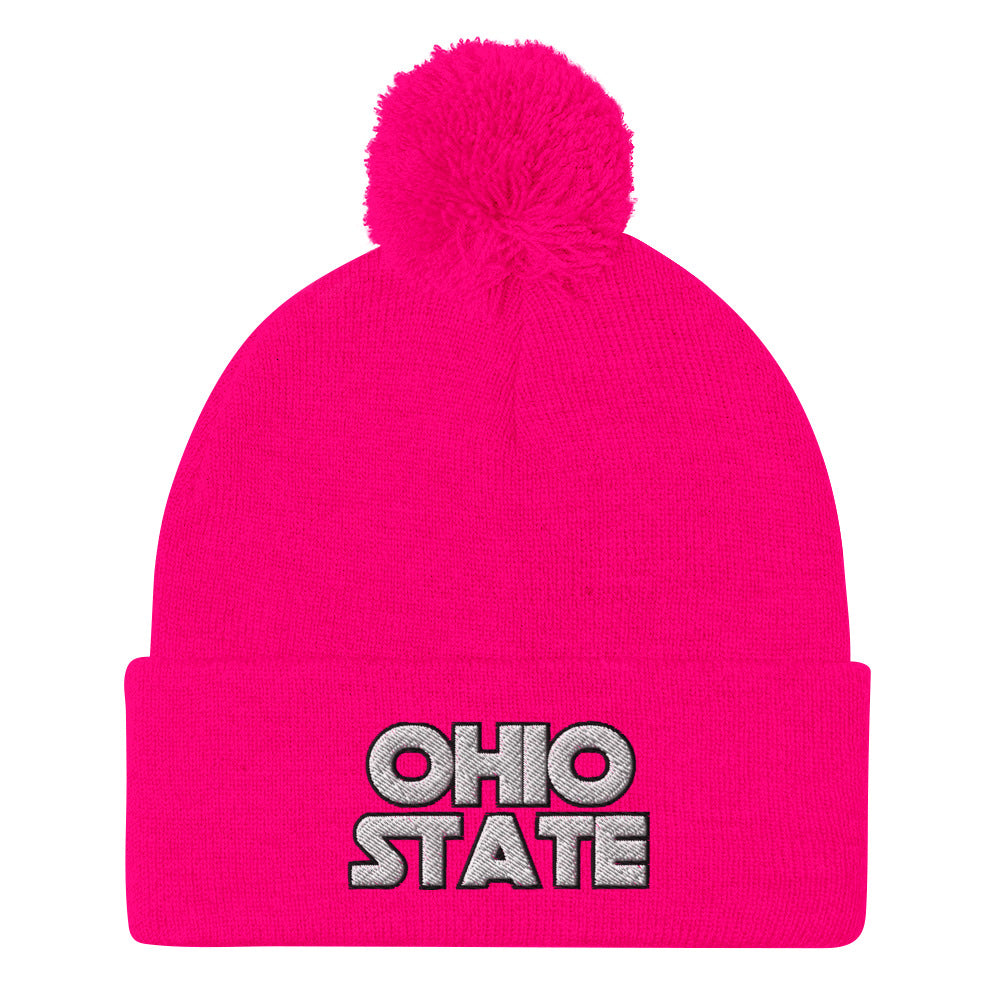 STAR Ohio State Pom-Pom Beanie