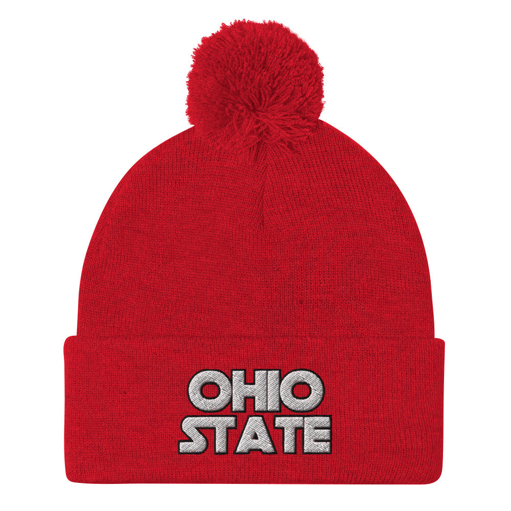 STAR Ohio State Pom-Pom Beanie