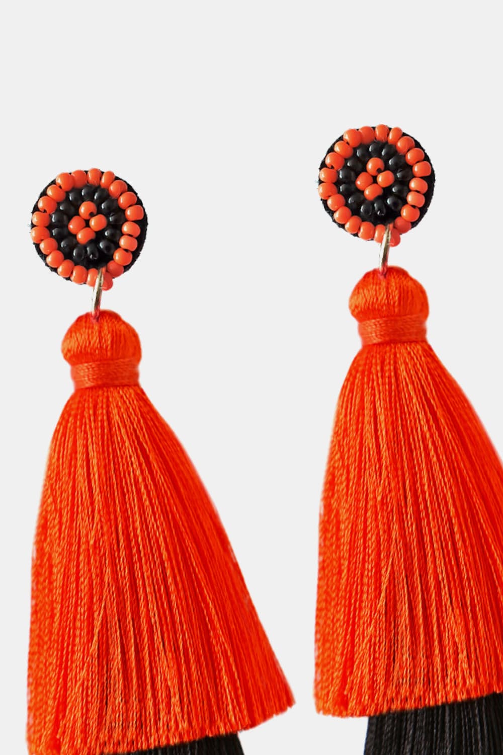 Beads Detail Triple Layered Tassel Earring