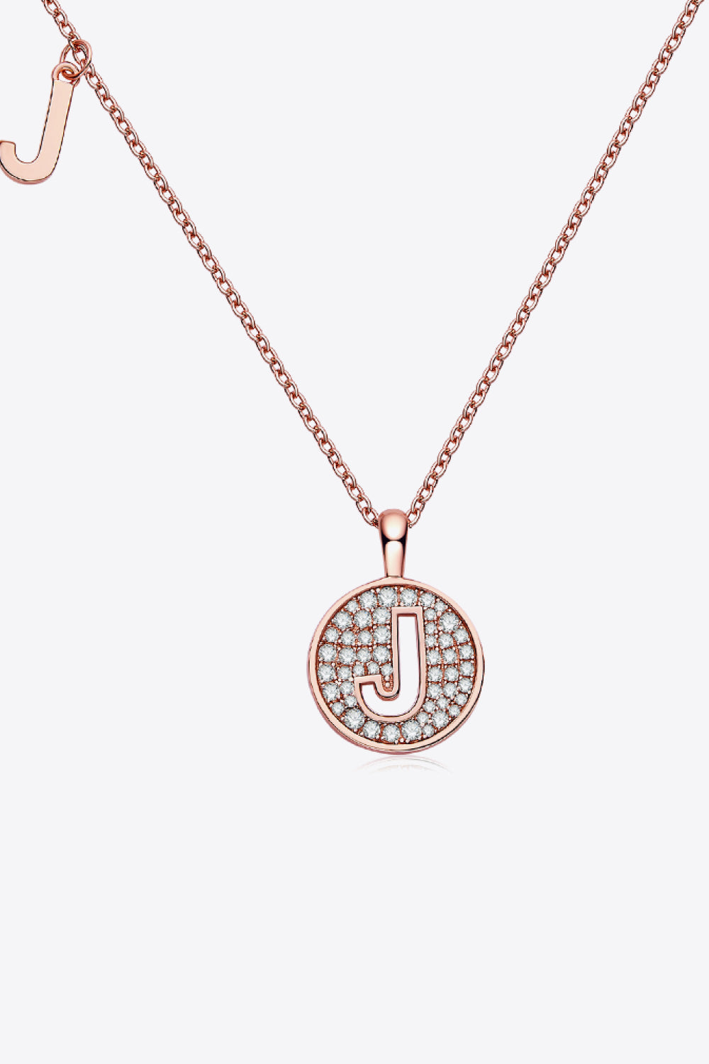 Adored Moissanite A to J Pendant Necklace