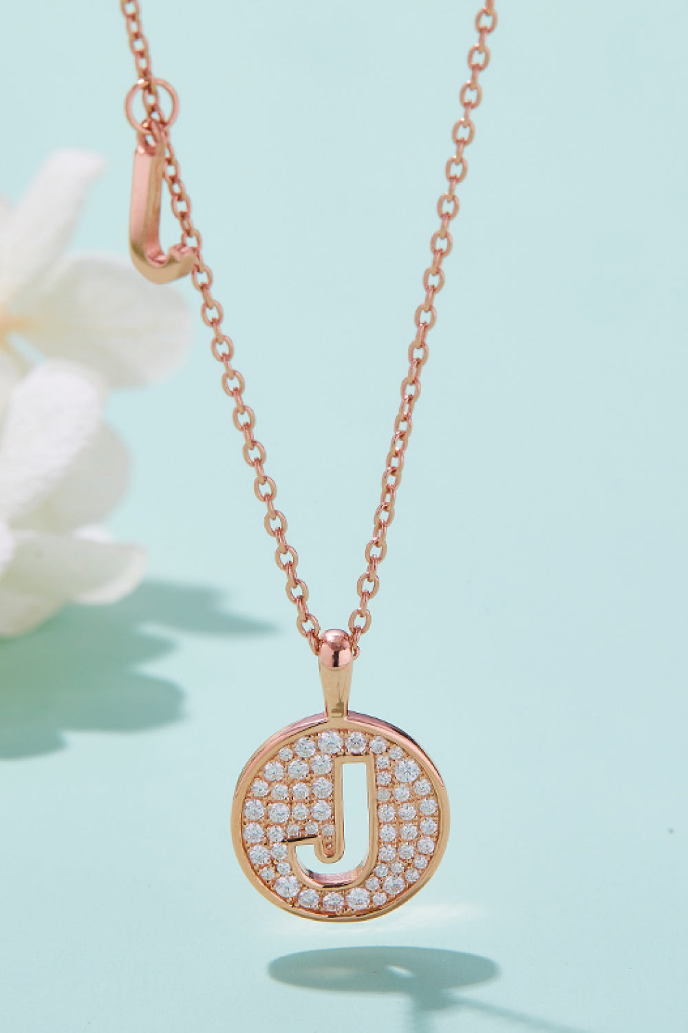 Adored Moissanite A to J Pendant Necklace