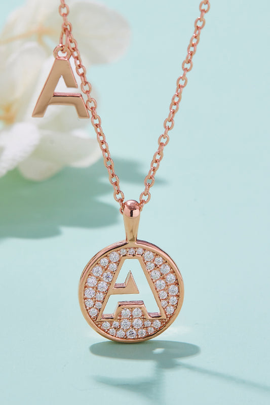 Adored Moissanite A to J Pendant Necklace